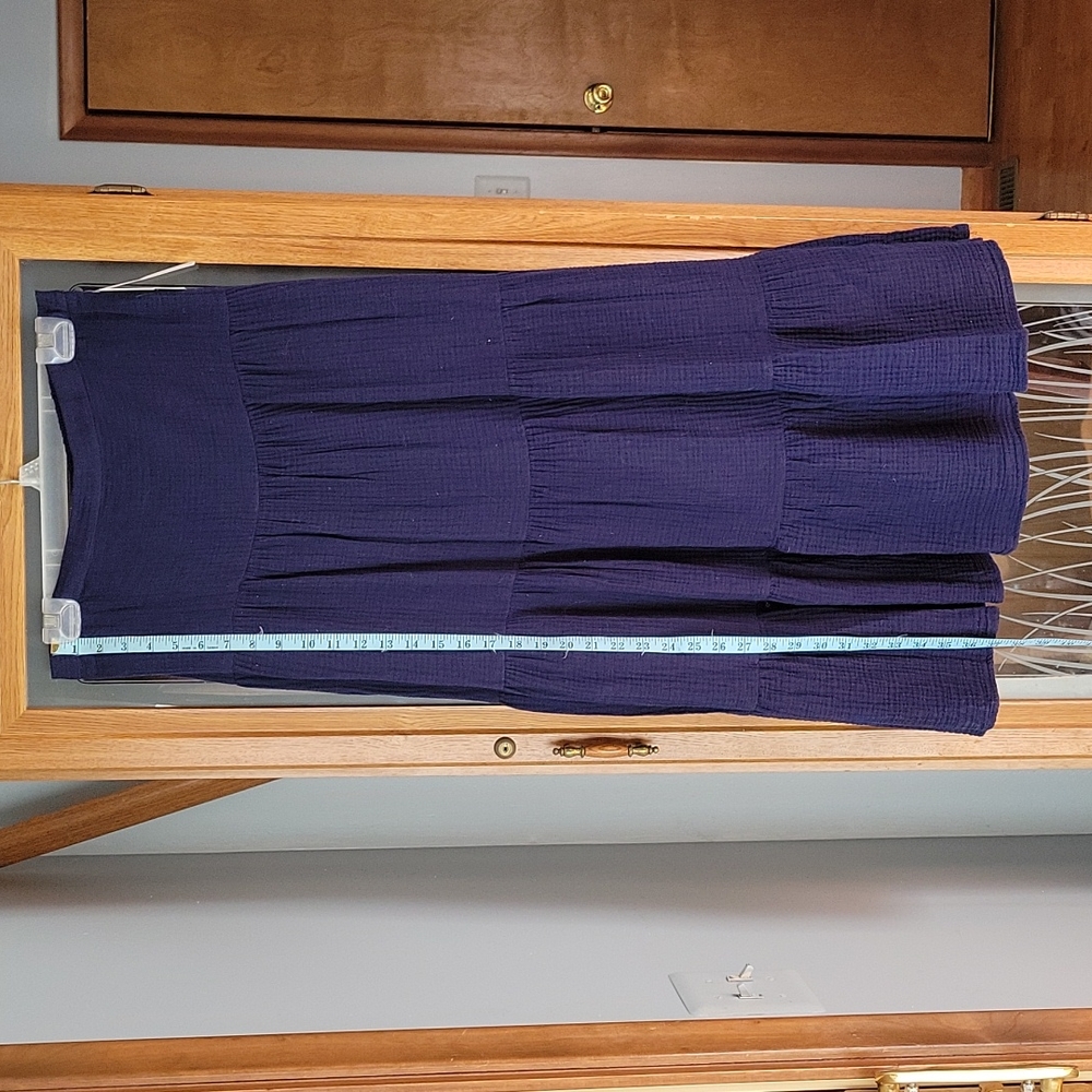 Magashoni 100% organic cotton modest lined flared Navy skirt NWT